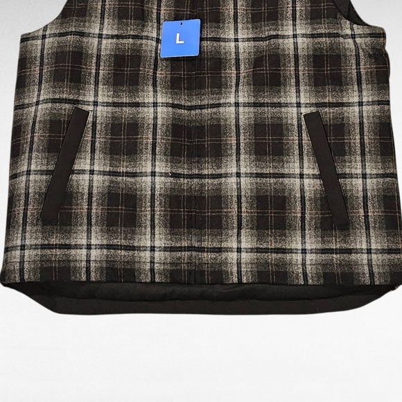 Pendleton Black and Gray Plaid Men's Wool Blend Vest Size Large - Picture 5 of 15